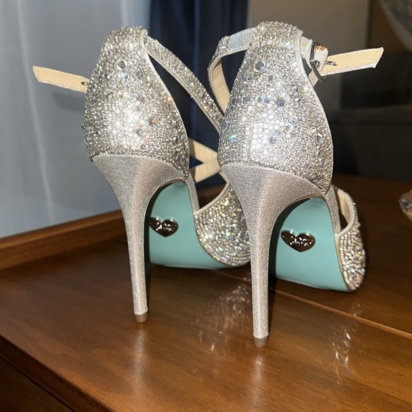 Blue by Betsy Johnson Strappy Heels with Rhinestones - Picture 8 of 9